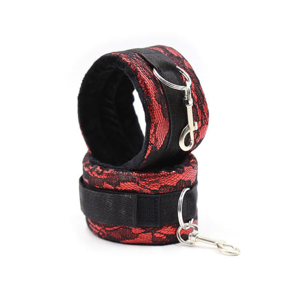 Ohmama Fetish Velvet Handcuffs With Nylon Tape | Niks.fi verkkokauppa
