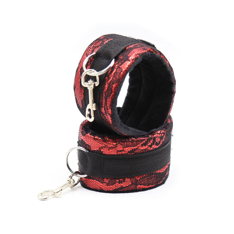 Ohmama Fetish Velvet Handcuffs With Nylon Tape | Niks.fi verkkokauppa