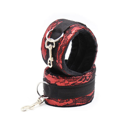 Ohmama Fetish Velvet Handcuffs With Nylon Tape | Niks.fi verkkokauppa