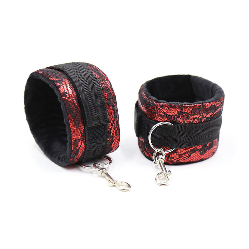 Ohmama Fetish Velvet Handcuffs With Nylon Tape | Niks.fi verkkokauppa