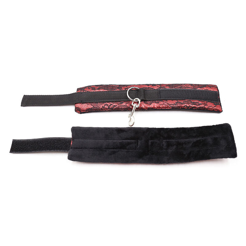 Ohmama Fetish Velvet Handcuffs With Nylon Tape | Niks.fi verkkokauppa