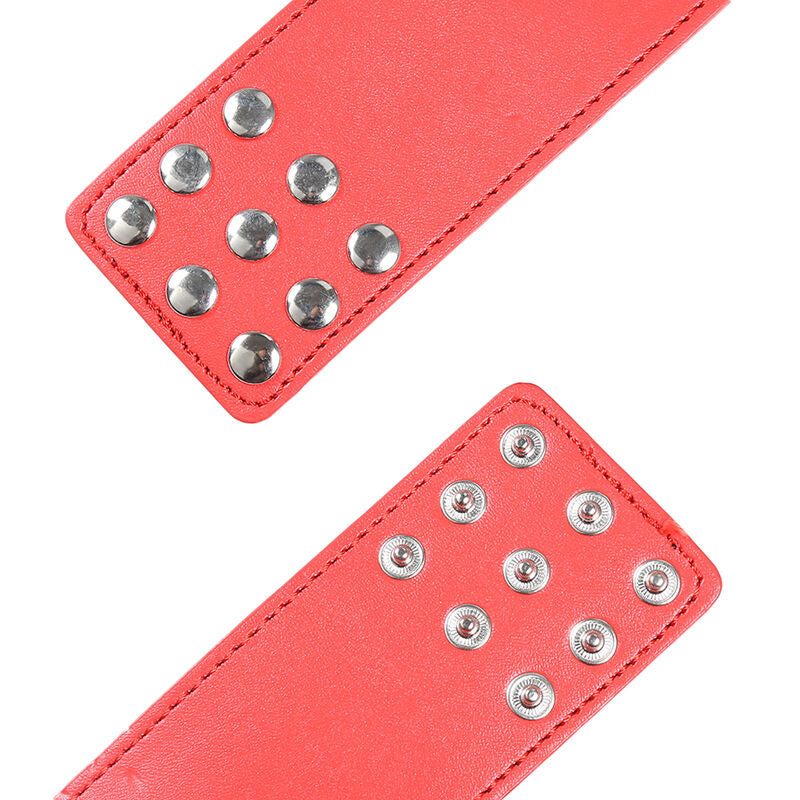 Ohmama Fetish Red Handcuffs With Snap Closure | Niks.fi verkkokauppa