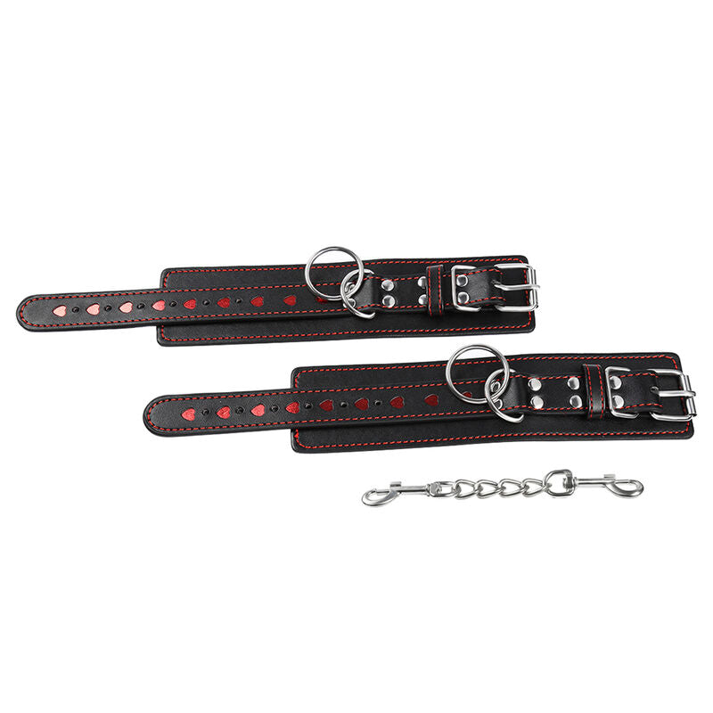 Ohmama Fetish Heart Inlaid Handcuffs | Niks.fi verkkokauppa