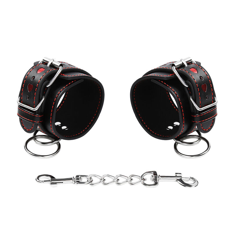 Ohmama Fetish Heart Inlaid Handcuffs | Niks.fi verkkokauppa