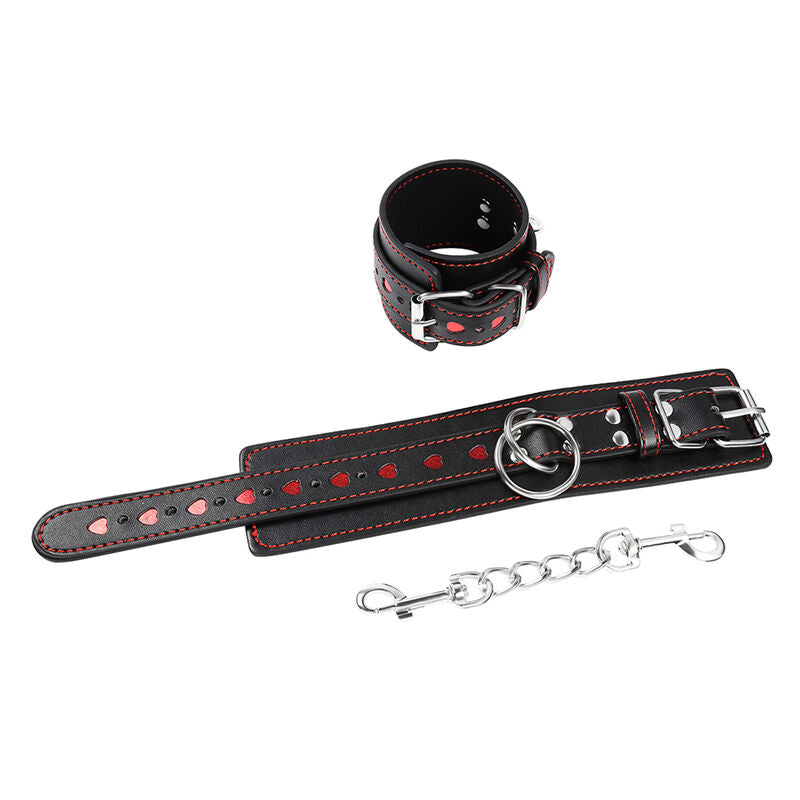 Ohmama Fetish Heart Inlaid Handcuffs | Niks.fi verkkokauppa