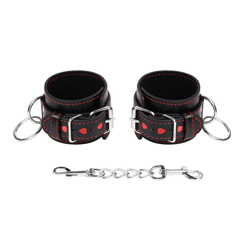 Ohmama Fetish Heart Inlaid Handcuffs | Niks.fi verkkokauppa
