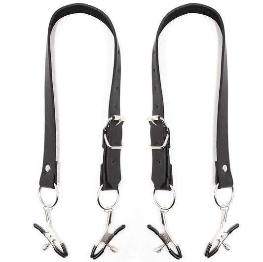 Ohmama Fetish Clitoris Clamps With Leg Straps | Niks.fi verkkokauppa