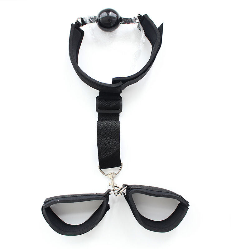 Ohmama Fetish Fetish Neoprene Gag With Hand Cuffs | Niks.fi verkkokauppa