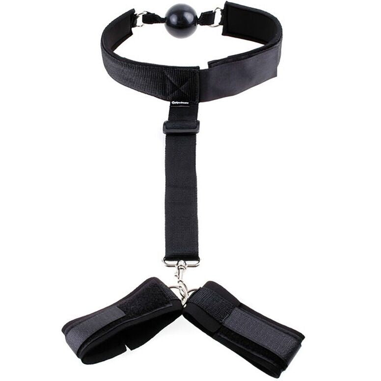 Ohmama Fetish Fetish Neoprene Gag With Hand Cuffs | Niks.fi verkkokauppa