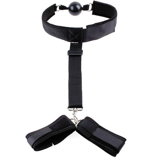 Ohmama Fetish Fetish Neoprene Gag With Hand Cuffs | Niks.fi verkkokauppa