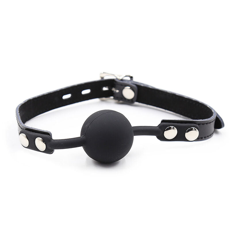 Ohmama Fetish Silicone Ball Gag With Leather Belt | Niks.fi verkkokauppa