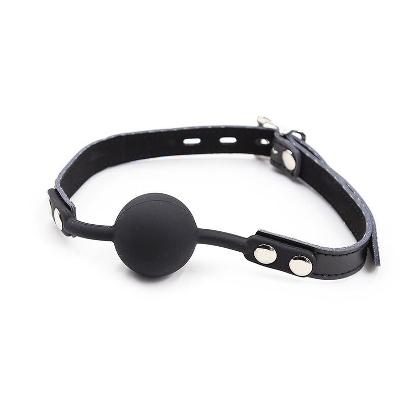 Ohmama Fetish Silicone Ball Gag With Leather Belt | Niks.fi verkkokauppa