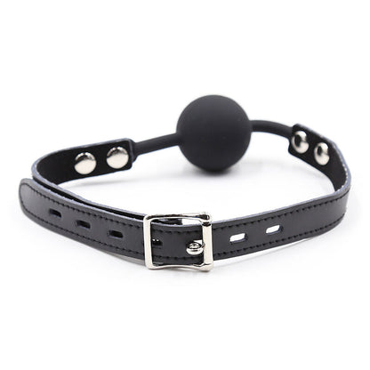 Ohmama Fetish Silicone Ball Gag With Leather Belt | Niks.fi verkkokauppa