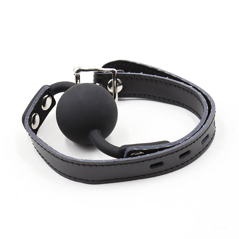 Ohmama Fetish Silicone Ball Gag With Leather Belt | Niks.fi verkkokauppa