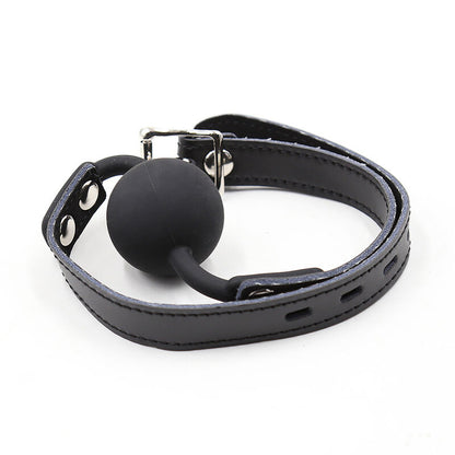 Ohmama Fetish Silicone Ball Gag With Leather Belt | Niks.fi verkkokauppa