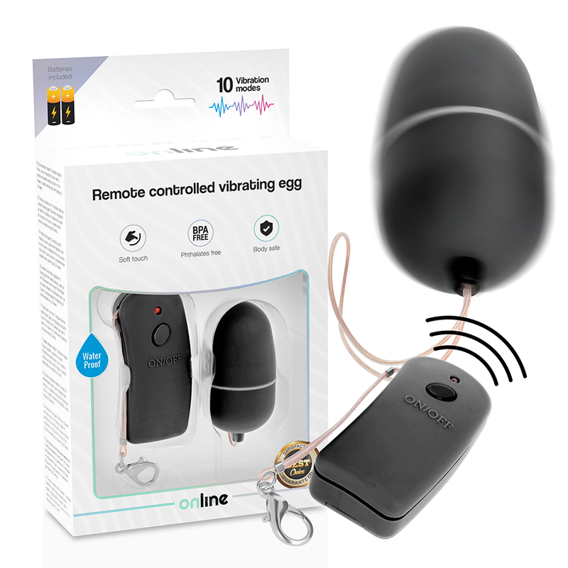 Online Remote Controlled Vibrating Egg Black | Niks.fi verkkokauppa