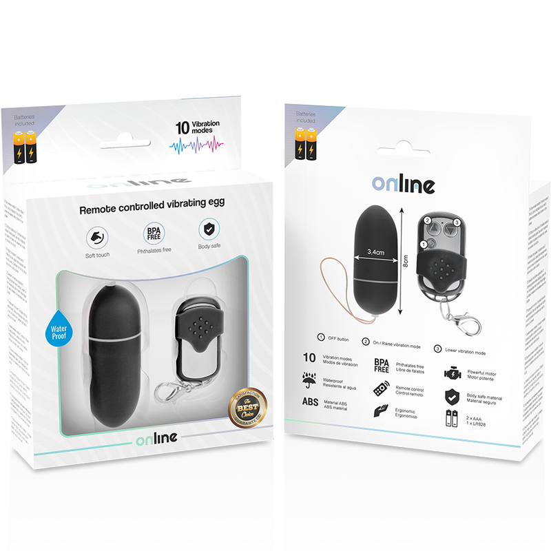 Online Remote Control Vibrating Egg L Black | Niks.fi verkkokauppa