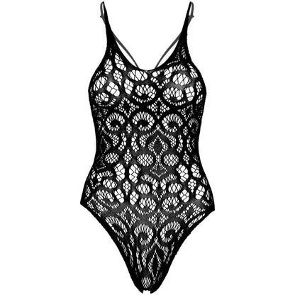 Leg Avenue Seamless Scroll Lace Teddy Black | Niks.fi verkkokauppa