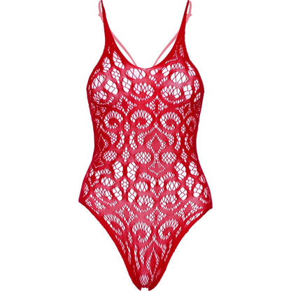 Leg Avenue Seamless Scroll Lace Teddy Red | Niks.fi verkkokauppa
