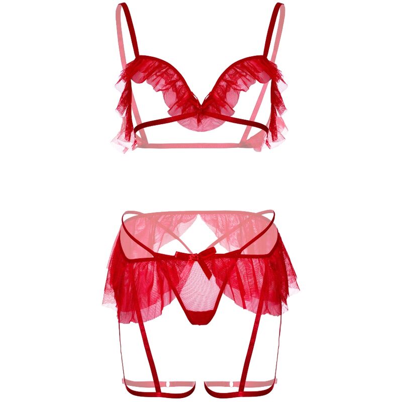 Leg Avenue Three Pieces Set Bra, G-String And Garter Belt | Niks.fi verkkokauppa