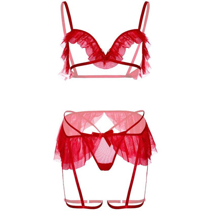 Leg Avenue Three Pieces Set Bra, G-String And Garter Belt | Niks.fi verkkokauppa