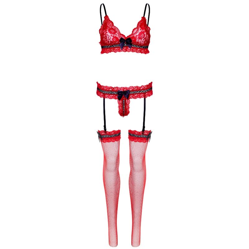 Leg Avenue Three Pieces Set One Size Red | Niks.fi verkkokauppa