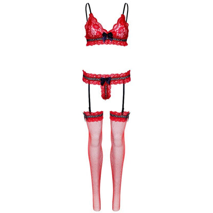 Leg Avenue Three Pieces Set One Size Red | Niks.fi verkkokauppa