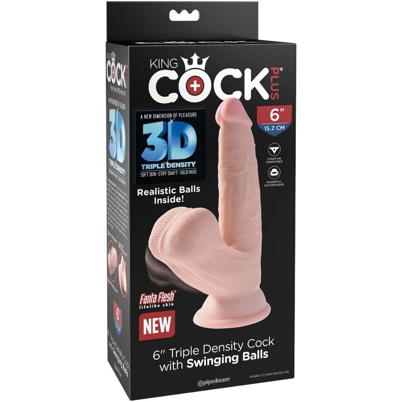 King Cock Plus 3D Dildo Swinging Balls 12.7 Cm | Niks.fi verkkokauppa