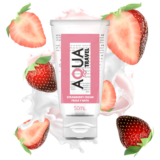 Aqua Travel Strawberry Cream Flavour Waterbased Lubricant 50 Ml | Niks.fi verkkokauppa