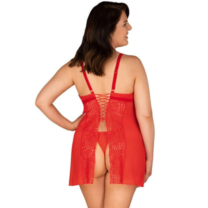 Obsessive Blossmina Chemise And Tanga 4Xl/5Xl | Niks.fi verkkokauppa