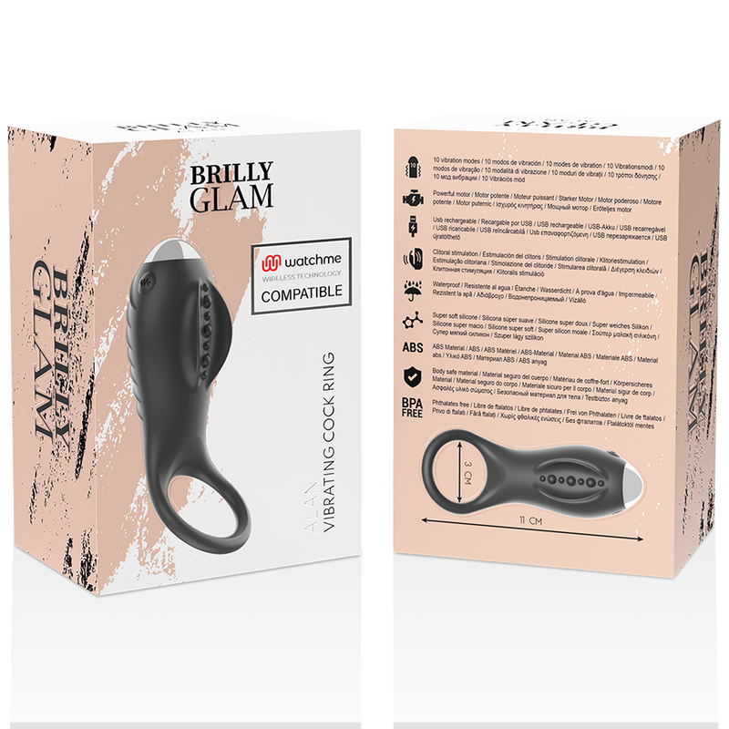 Brilly Glam Alan Cock Ring Watchme Wireless Technology Compatible | Niks.fi verkkokauppa