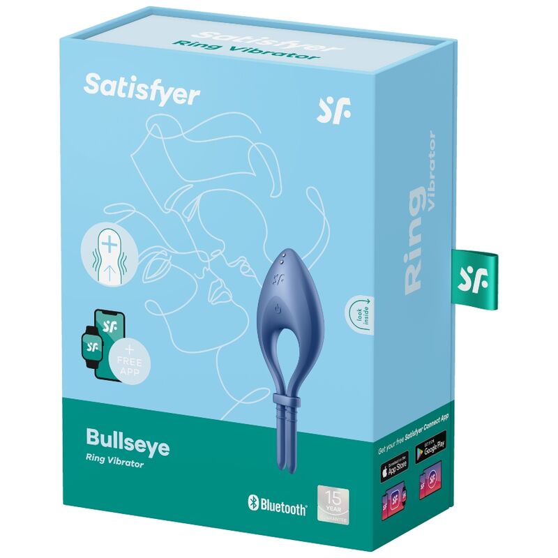 Satisfyer Bullseye Ring Vibrator App Blue | Niks.fi verkkokauppa