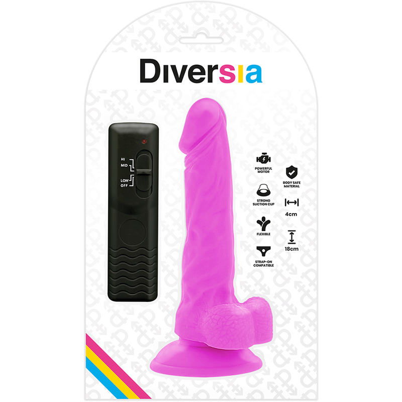 Diversia Flexible Vibrating Dildo Purple 18 Cm -O 4 Cm | Niks.fi verkkokauppa