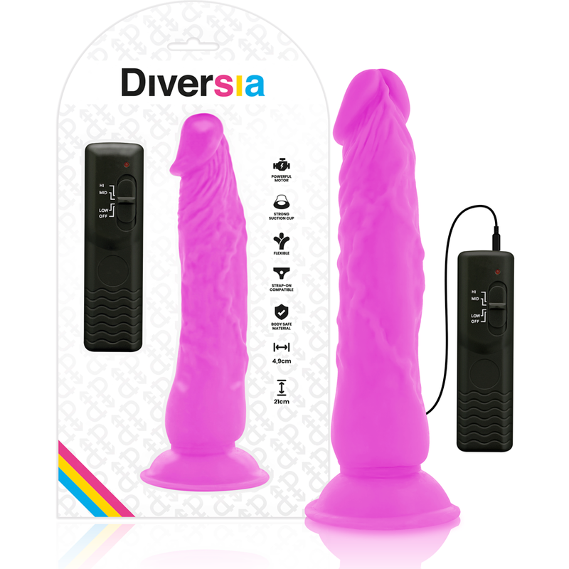 Diversia Flexible Vibrating Dildo Purple 21 Cm -O 4.9 Cm | Niks.fi verkkokauppa