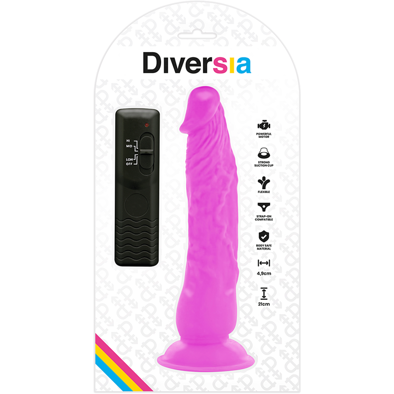 Diversia Flexible Vibrating Dildo Purple 21 Cm -O 4.9 Cm | Niks.fi verkkokauppa