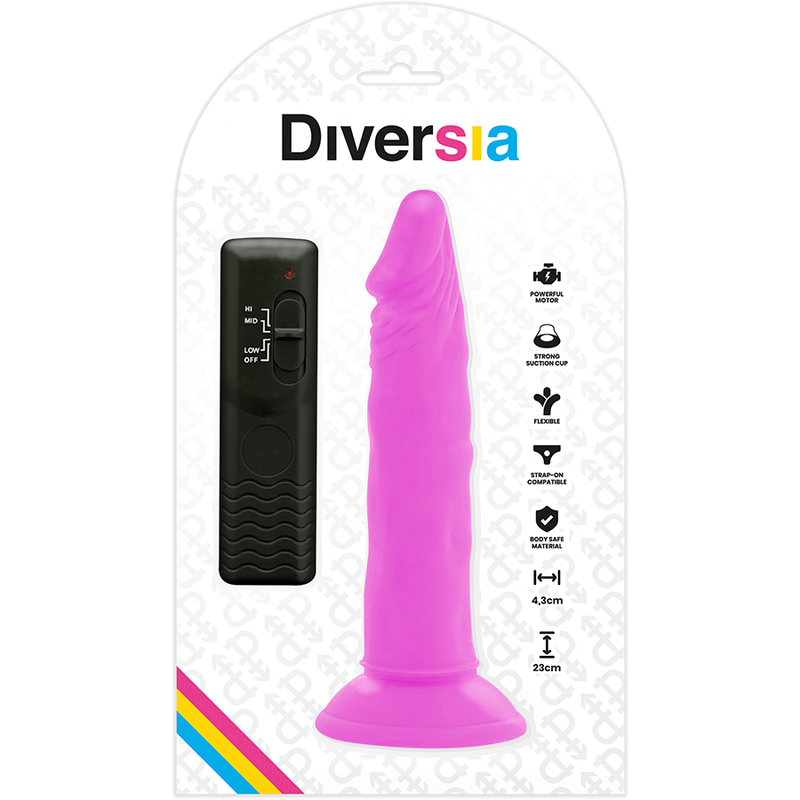 Diversia Flexible Vibrating Dildo Purple 23 Cm -O 4.3 Cm | Niks.fi verkkokauppa