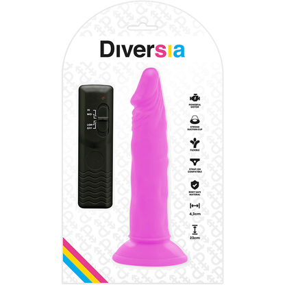 Diversia Flexible Vibrating Dildo Purple 23 Cm -O 4.3 Cm | Niks.fi verkkokauppa