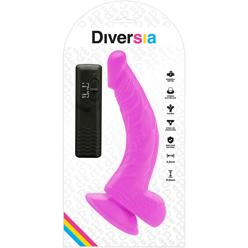 Diversia Flexible Vibrating Dildo Purple 21.5 Cm -O 4.5 Cm | Niks.fi verkkokauppa