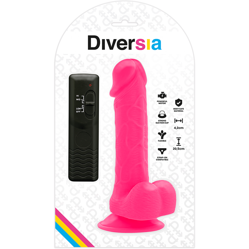 Diversia Flexible Vibrating Dildo Pink 20.5 Cm -O 4.2 Cm | Niks.fi verkkokauppa