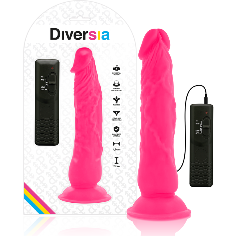 Diversia Flexible Vibrating Dildo Pink 21 Cm -O 4.9 Cm | Niks.fi verkkokauppa