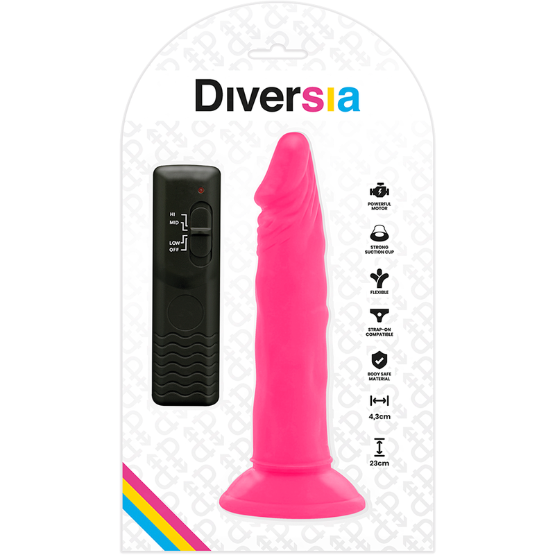 Diversia Flexible Vibrating Dildo Pink 23 Cm -O 4.3 Cm | Niks.fi verkkokauppa