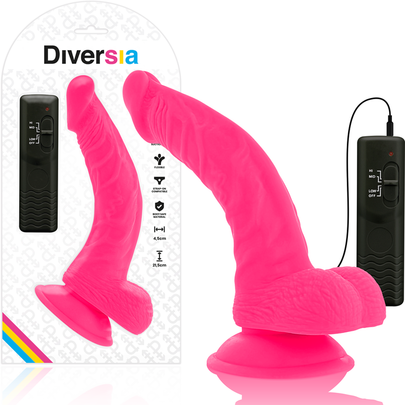 Diversia Flexible Vibrating Dildo Pink 21.5 Cm -O 4.5 Cm | Niks.fi verkkokauppa