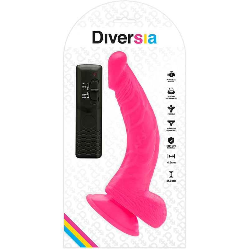 Diversia Flexible Vibrating Dildo Pink 21.5 Cm -O 4.5 Cm | Niks.fi verkkokauppa