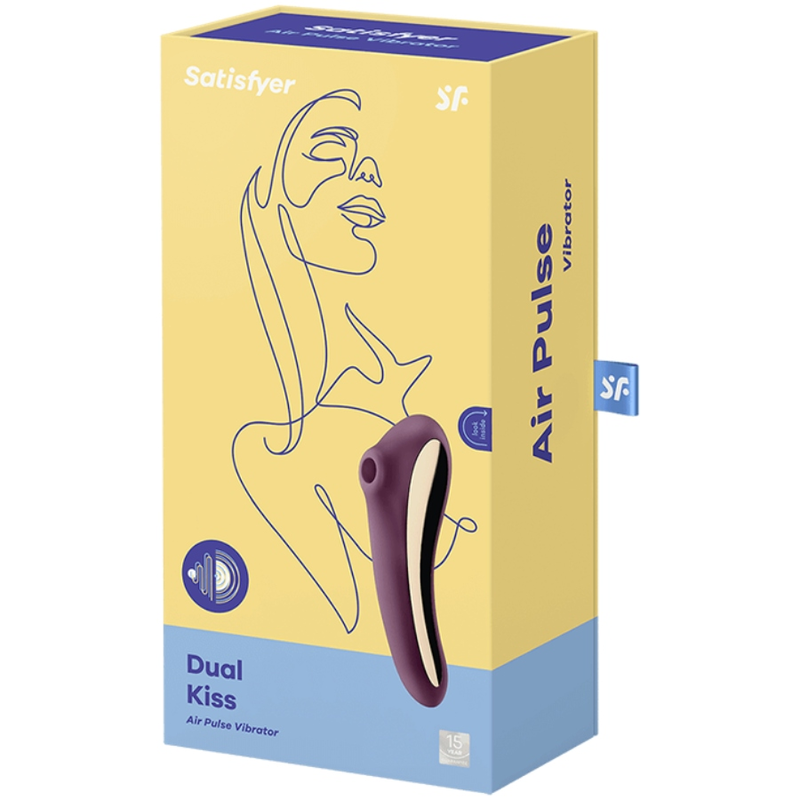 Satisfyer Dual Kiss Air Pulse Vibrator Wine Red | Niks.fi verkkokauppa