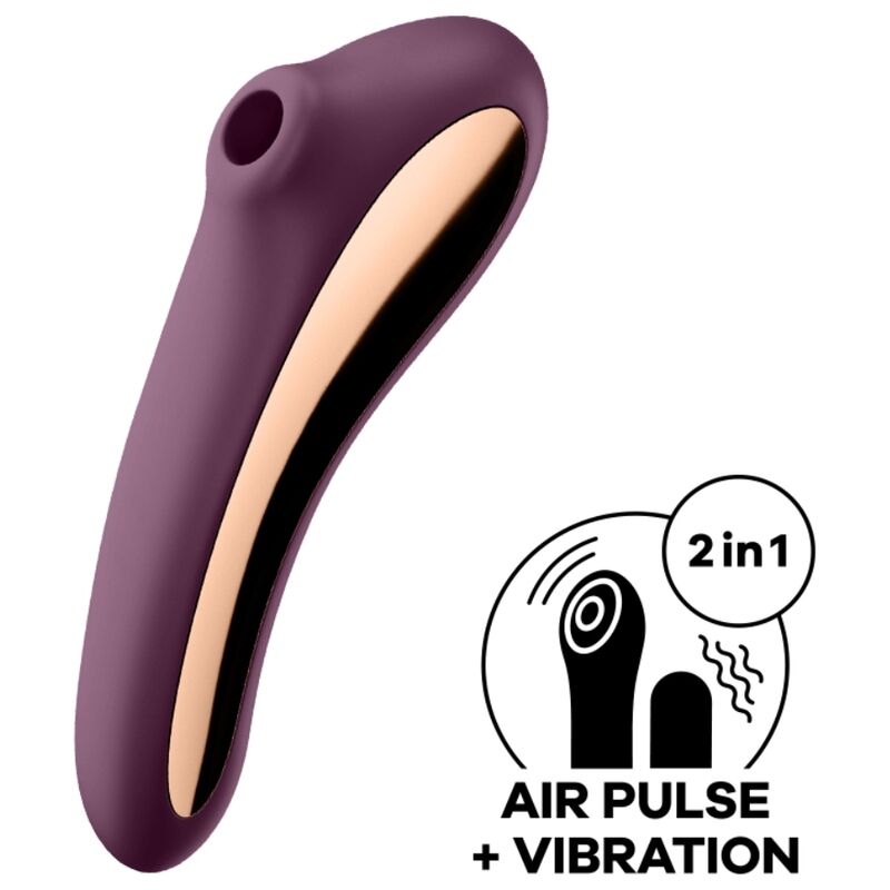 Satisfyer Dual Kiss Air Pulse Vibrator Wine Red | Niks.fi verkkokauppa