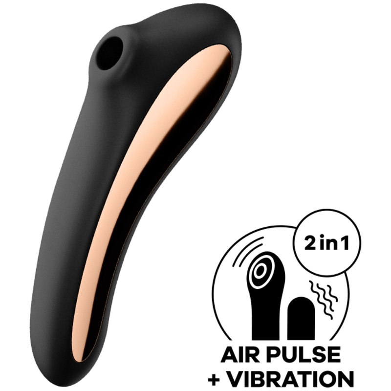 Satisfyer Dual Kiss Air Pulse - Musta vibraattori | Niks.fi verkkokauppa