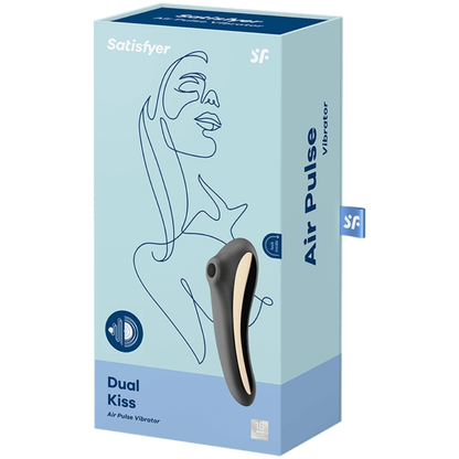 Satisfyer Dual Kiss Air Pulse - Musta vibraattori | Niks.fi verkkokauppa