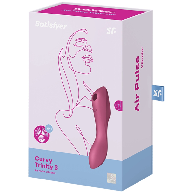 Satisfyer Curvy Trinity 3 Air Pulse Vibrator Red | Niks.fi verkkokauppa