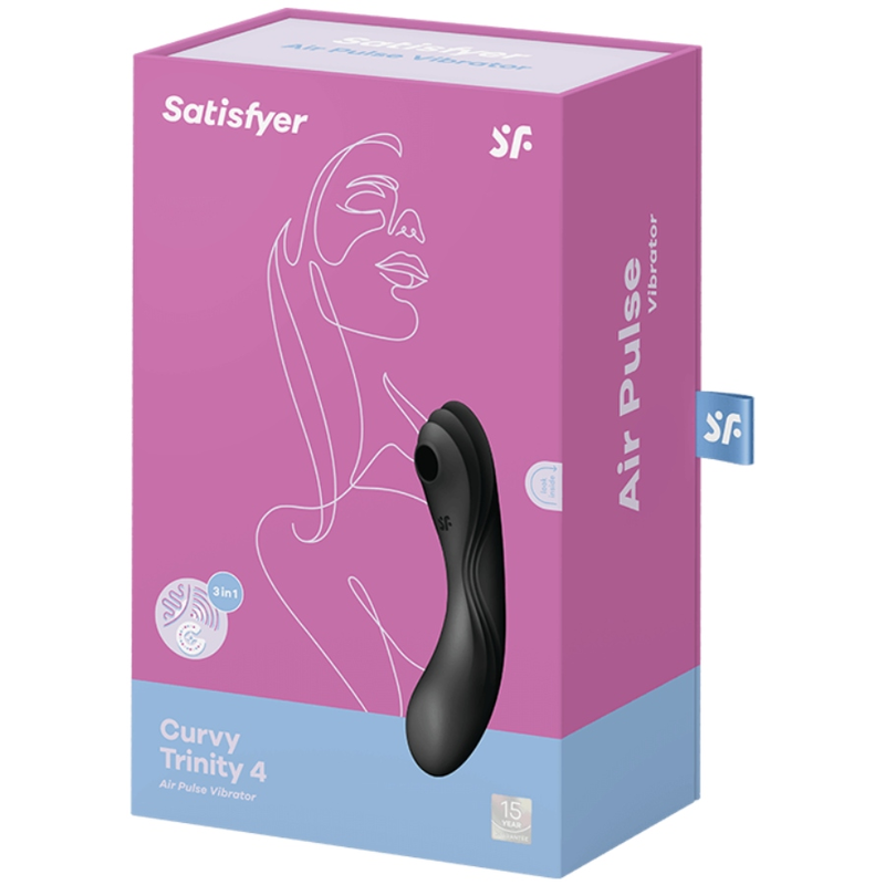 Satisfyer Curvy Trinity 4 Air Pulse Vibrator Black | Niks.fi verkkokauppa