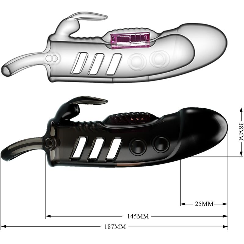 Pretty Love Sloane Rabbit Penis Sheath Black | Niks.fi verkkokauppa